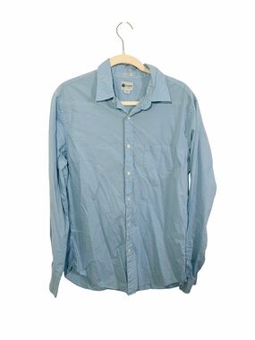 J. Crew Light Blue Men's Cotton Button-Down Shirt Long Sleeve Tailored Fit